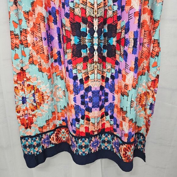 AB Studio Orange Blue Abstract Boho Maxi Skirt Festival Hippie S/M - Picture 4 of 9